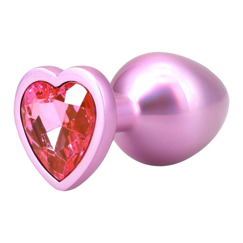 Booty Bling Heart Diamond Plug Medium Pink