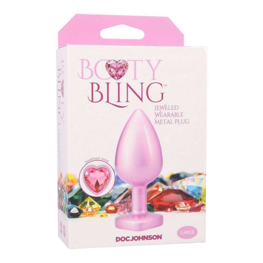 Booty Bling Heart Diamond Plug Large Pink