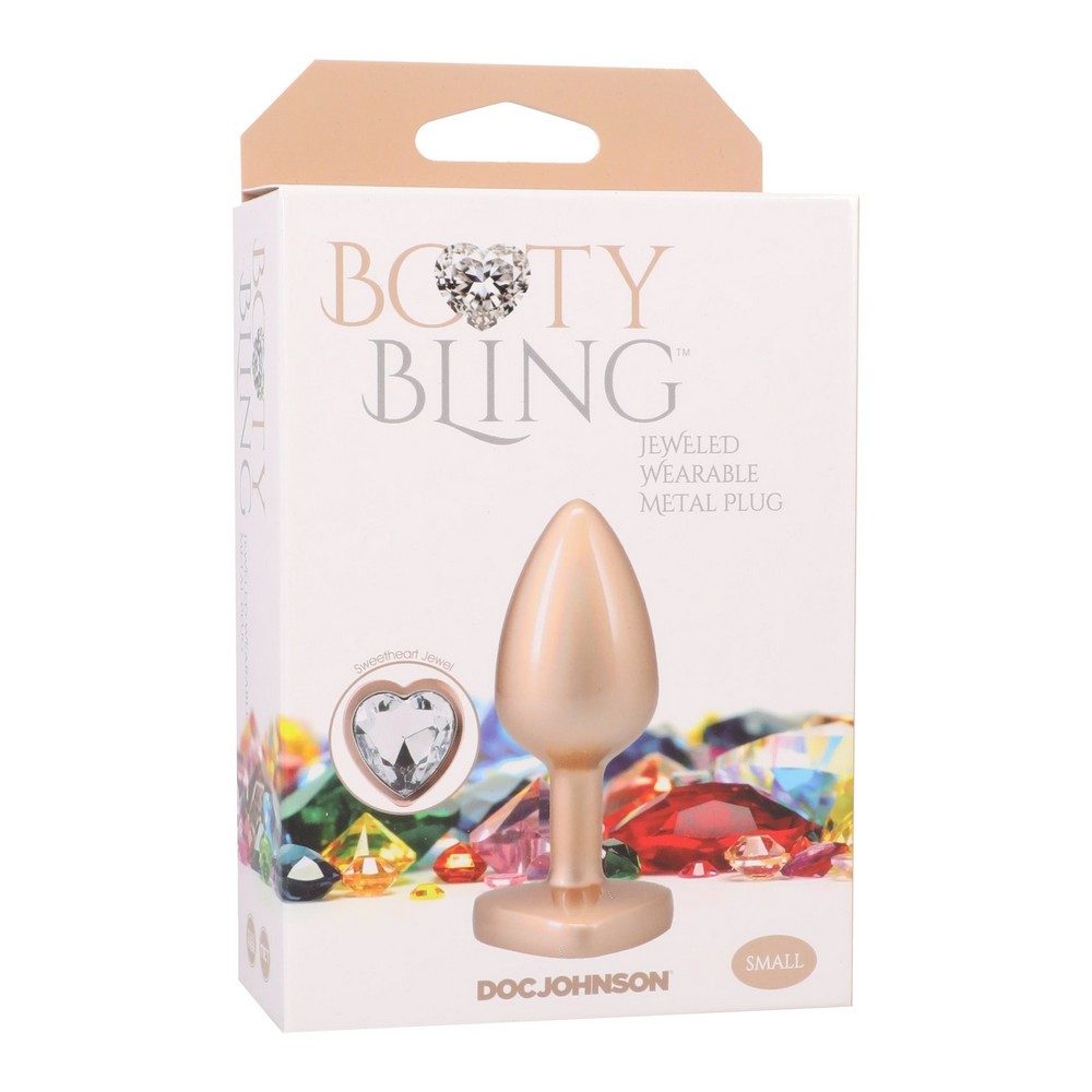 Booty Bling Heart Diamond Plug Small Gold