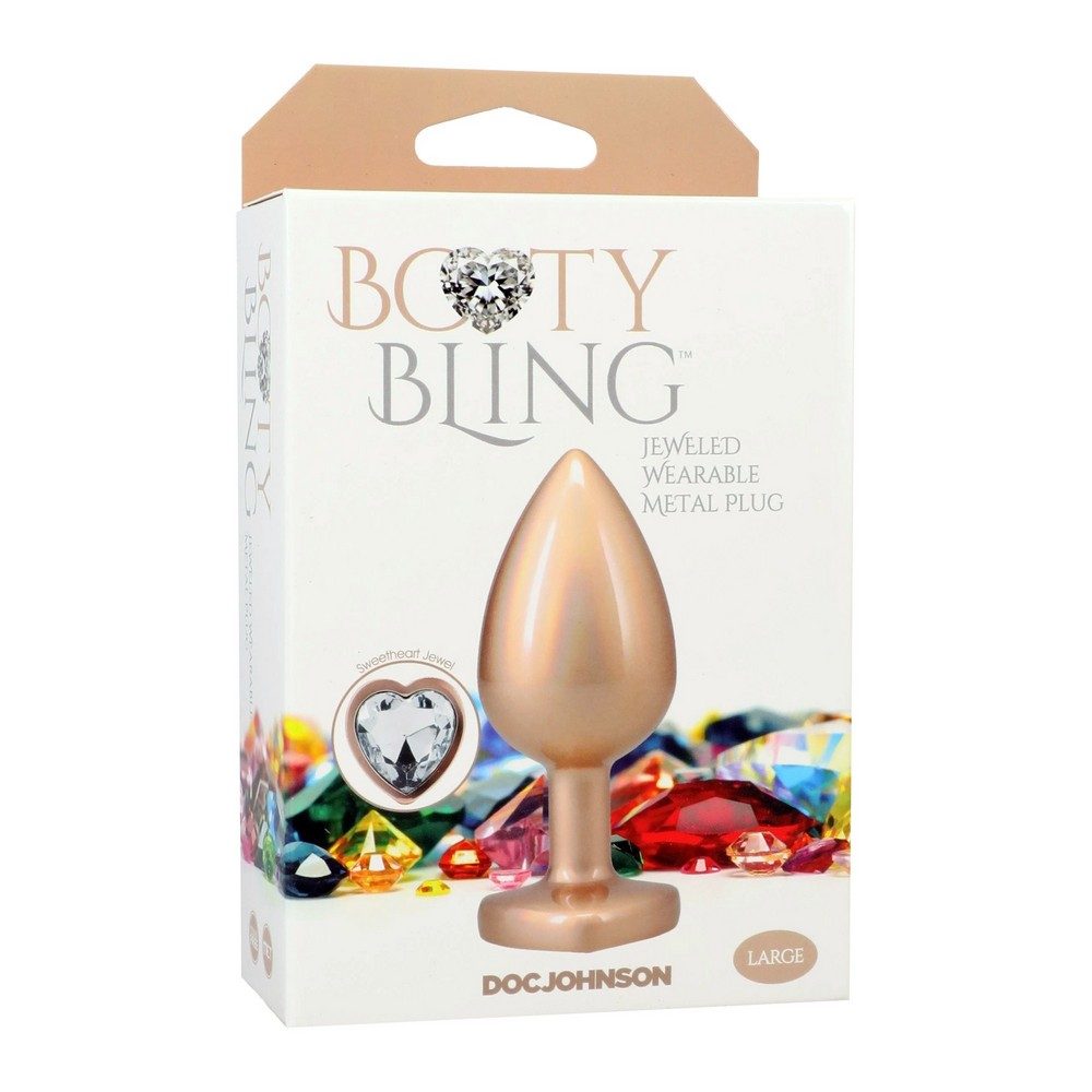 Booty Bling Heart Diamond Plug Large Gold