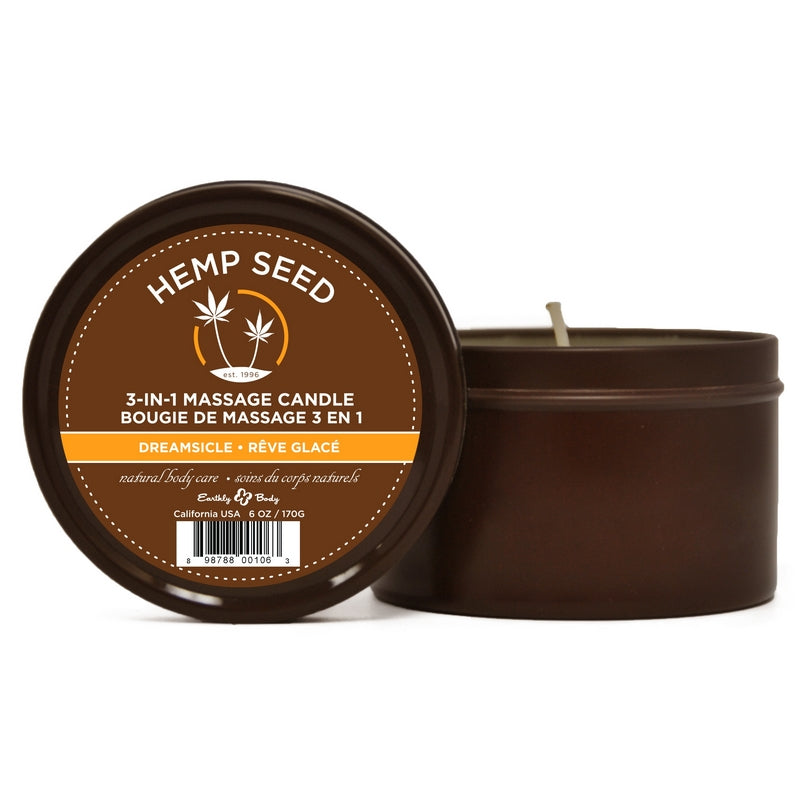 6.8 oz. Round Tin Massage Candle Dreamsicle