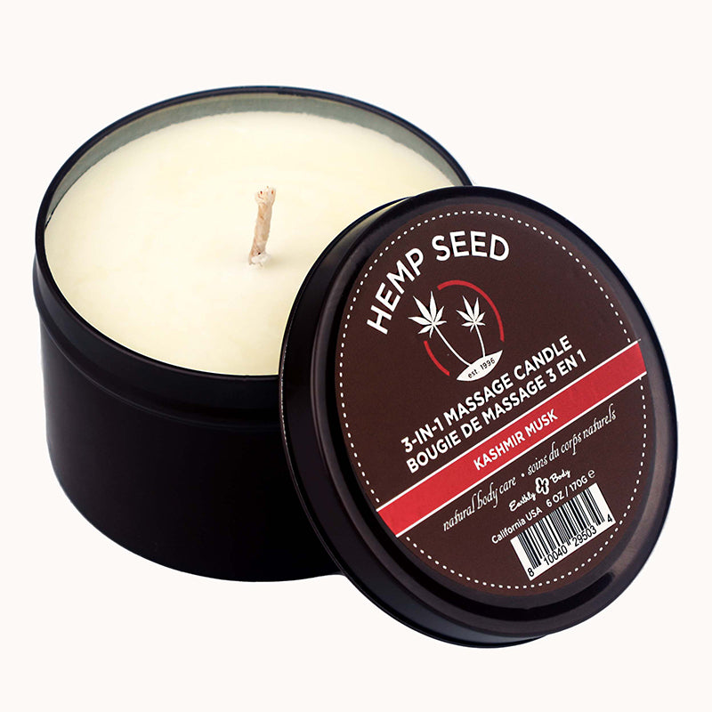 3 in 1  Round Tin Massage Candle 6.8 oz. Kashmir Musk