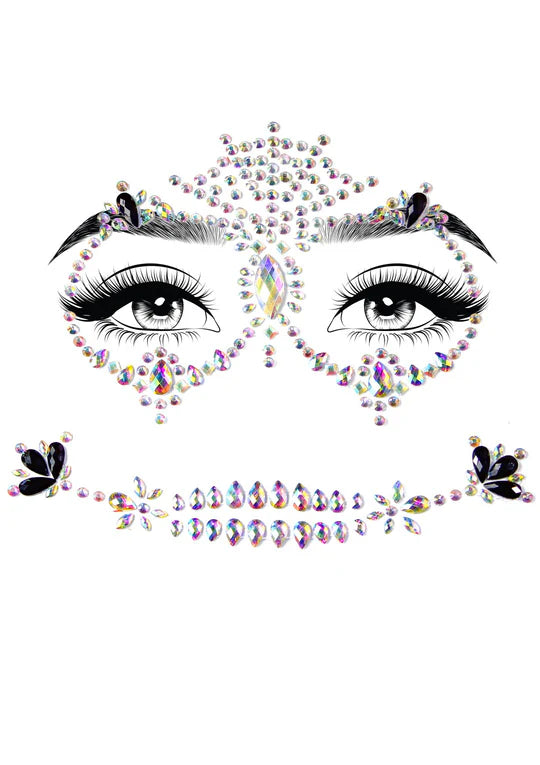 Calavera Adhesive Face Jewels Sticker