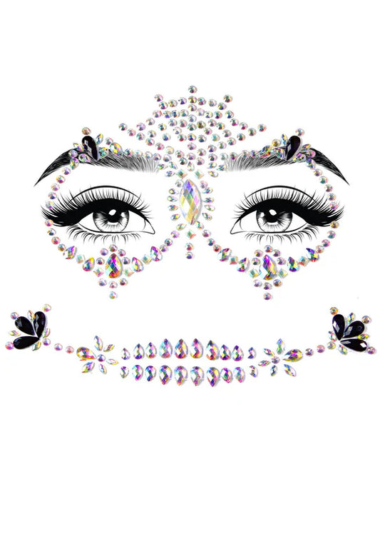 Calavera Adhesive Face Jewels Sticker