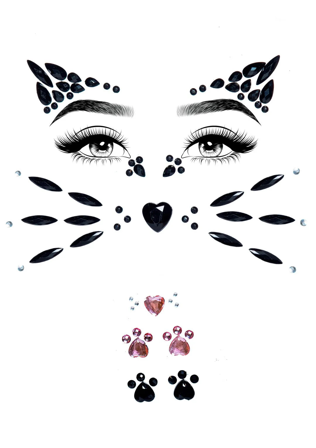 Animal Adhesive Face Jewels Sticker