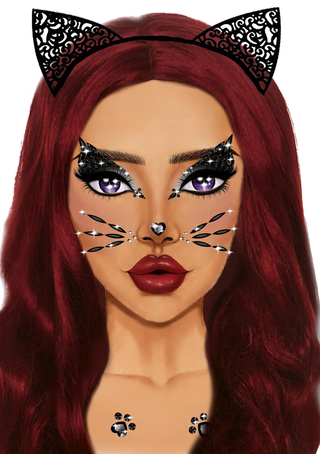 Animal Adhesive Face Jewels Sticker