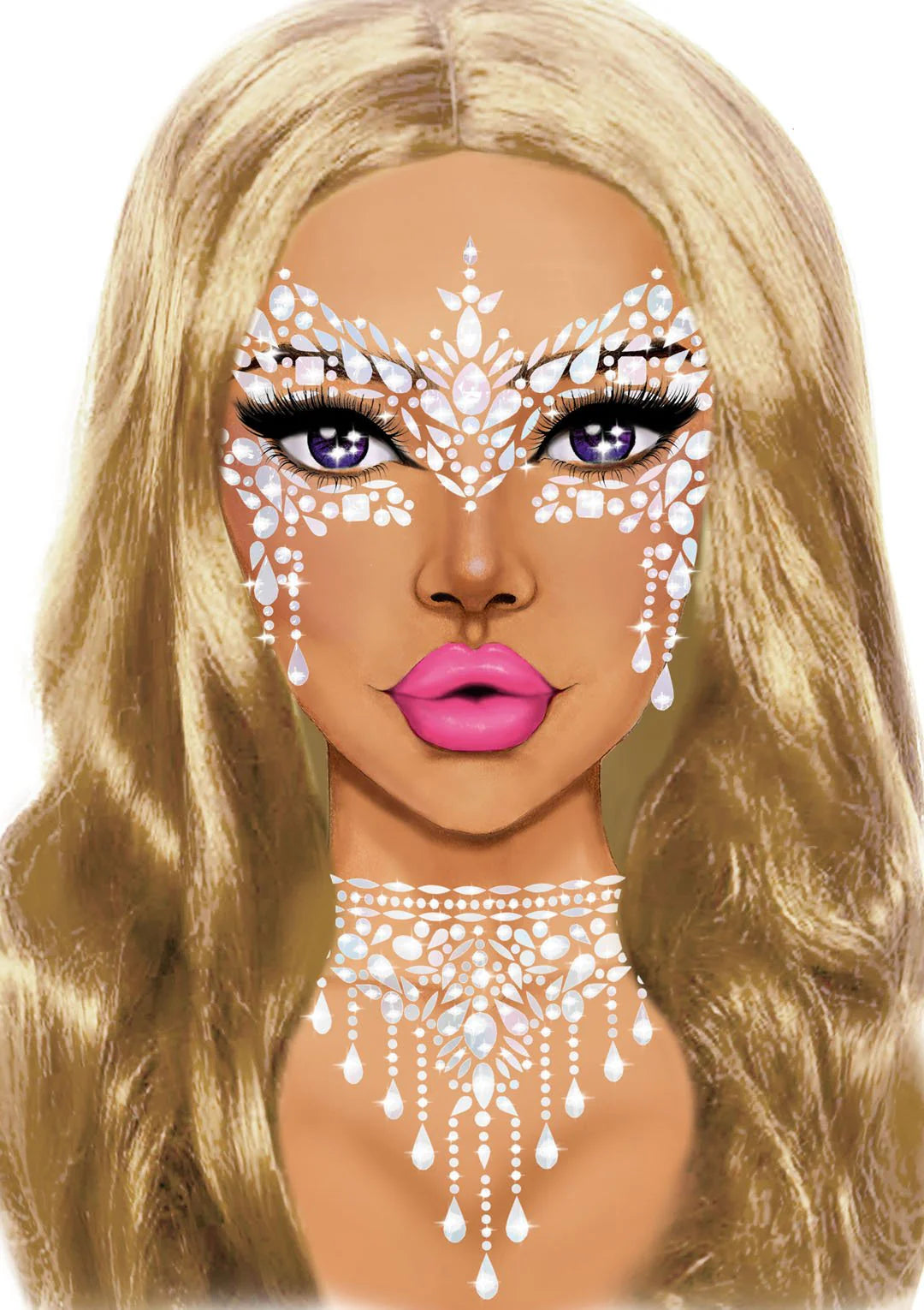 Masquerade Adhesive Face Jewels Sticker