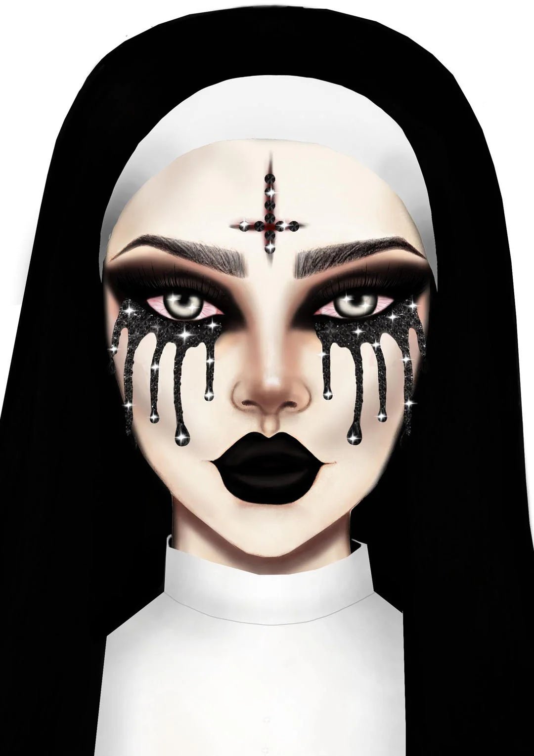 Possessed Adhesive Face Jewels Sticker
