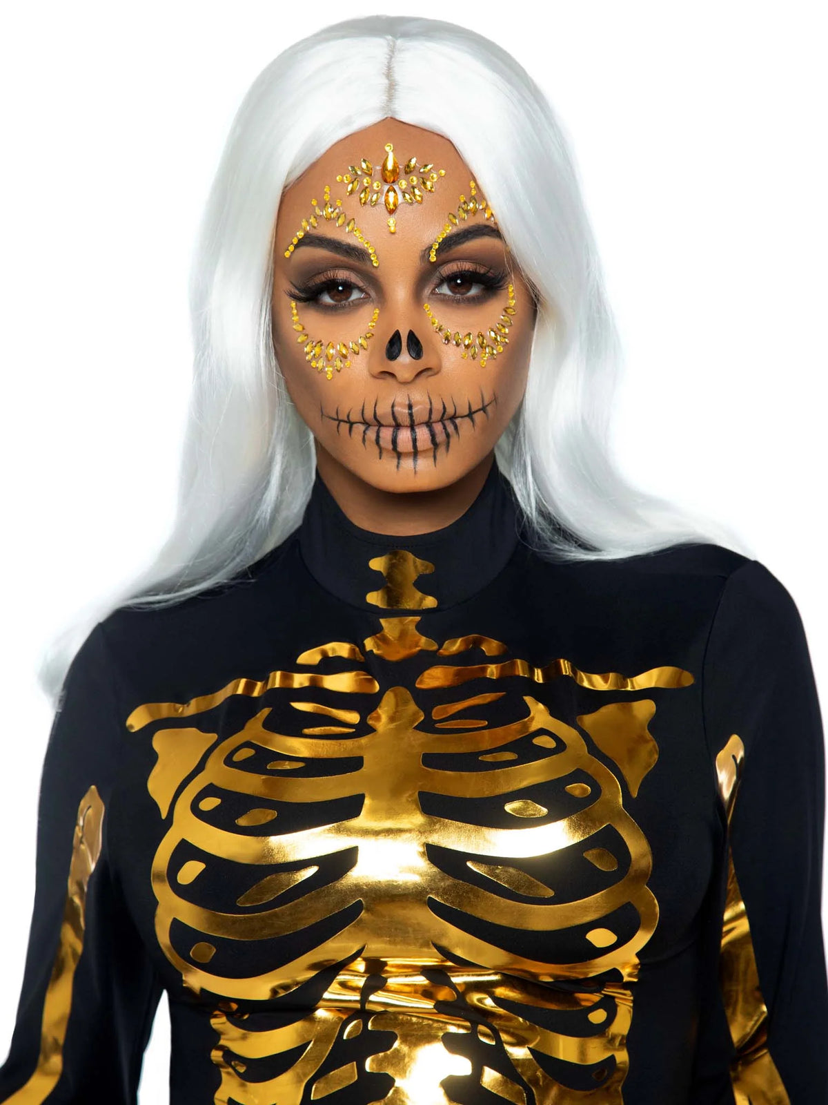 Sugar Skull Adhesive Face Jewels Sticker