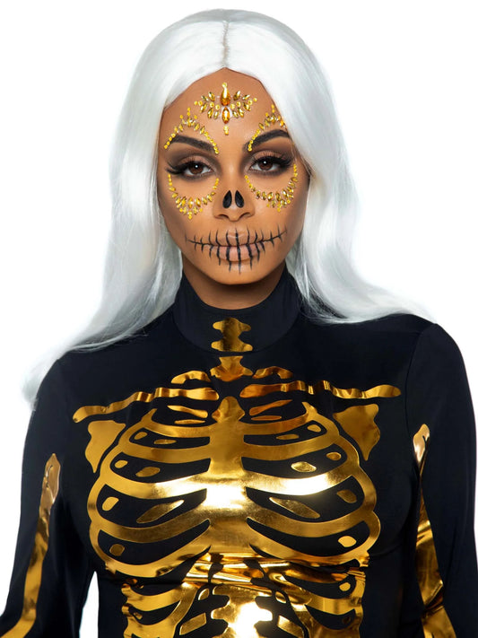 Sugar Skull Adhesive Face Jewels Sticker