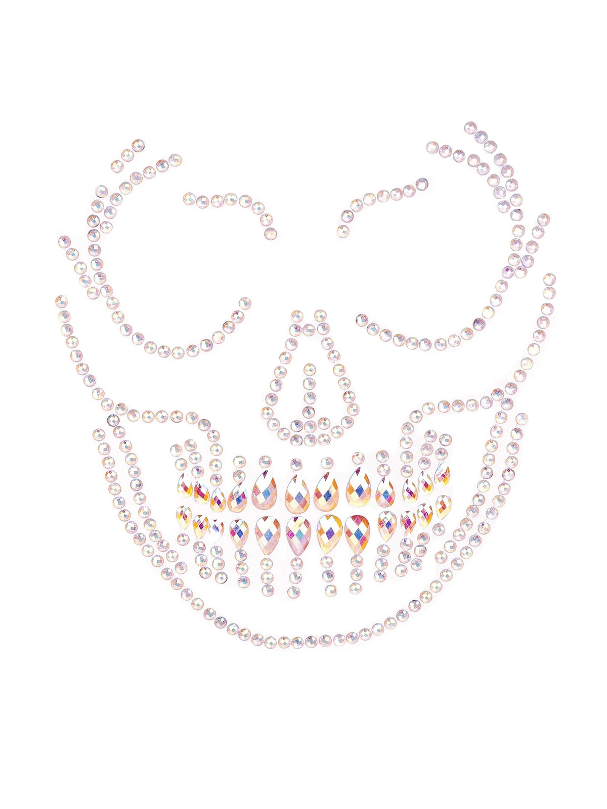 Glow In The Dark Skull Face Jewels Sticker