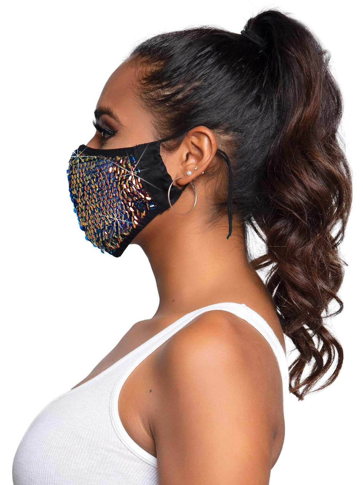 Lark Sequin Face Mask Black