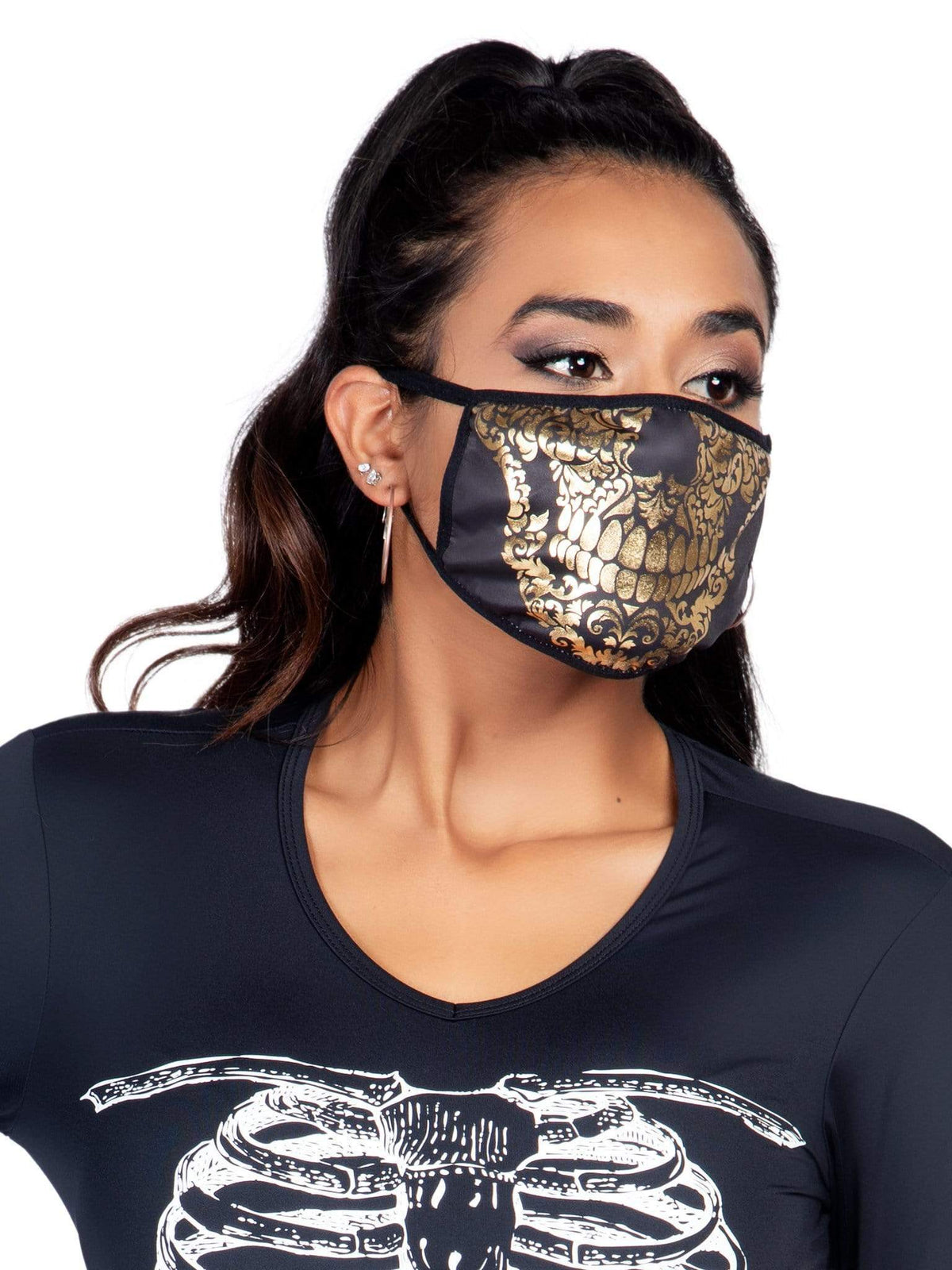 Gold Foil Skull Face Mask