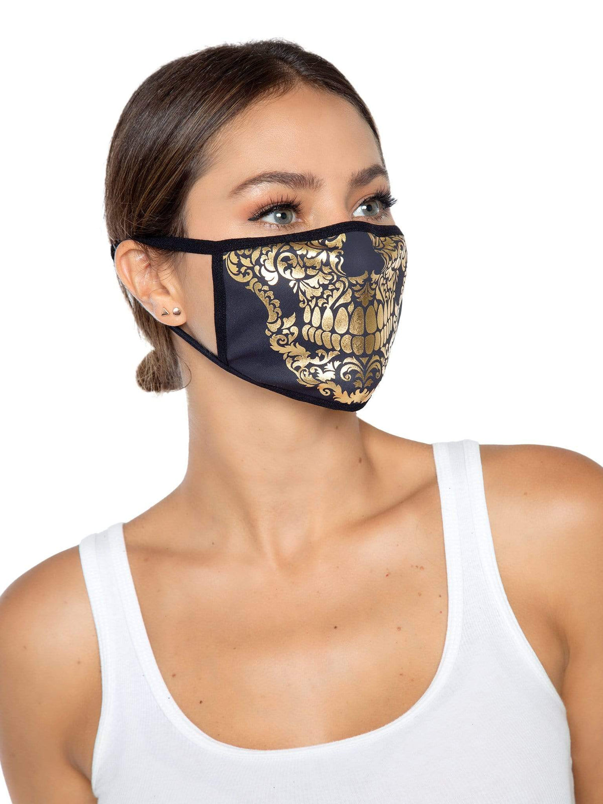 Gold Foil Skull Face Mask