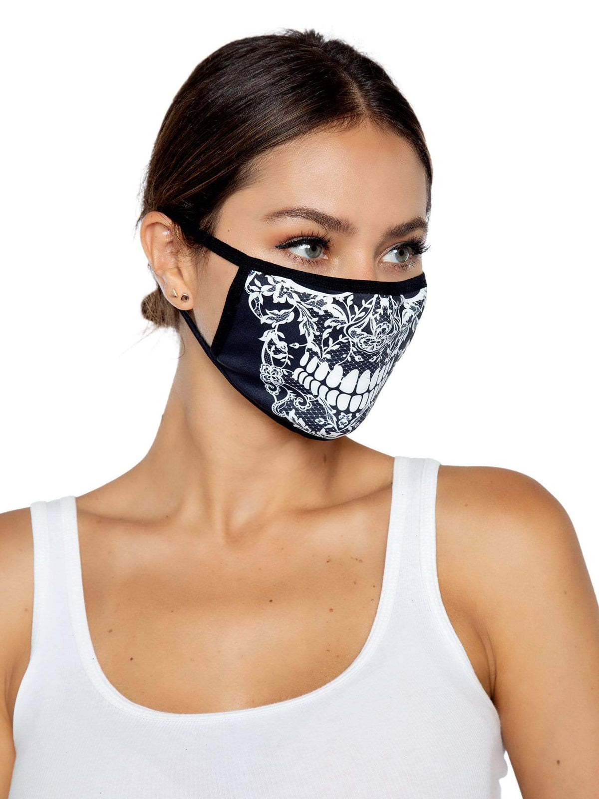 Lace Skull Print Face Mask