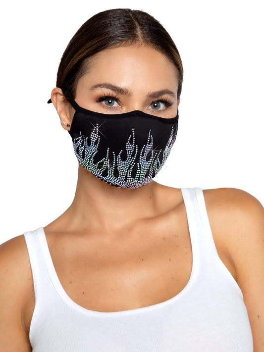 Fire & Ice Rhinestone Face Mask