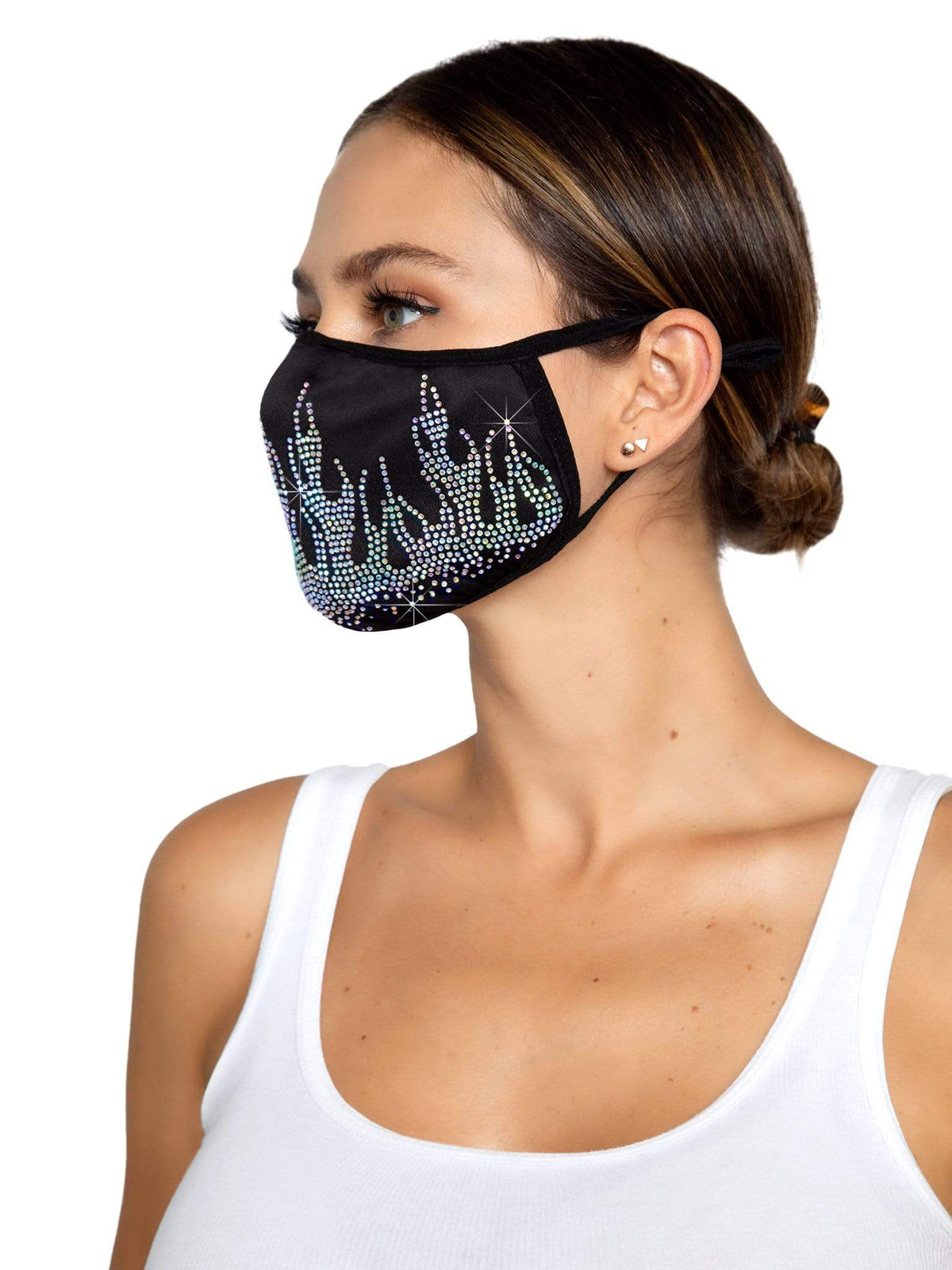 Fire & Ice Rhinestone Face Mask
