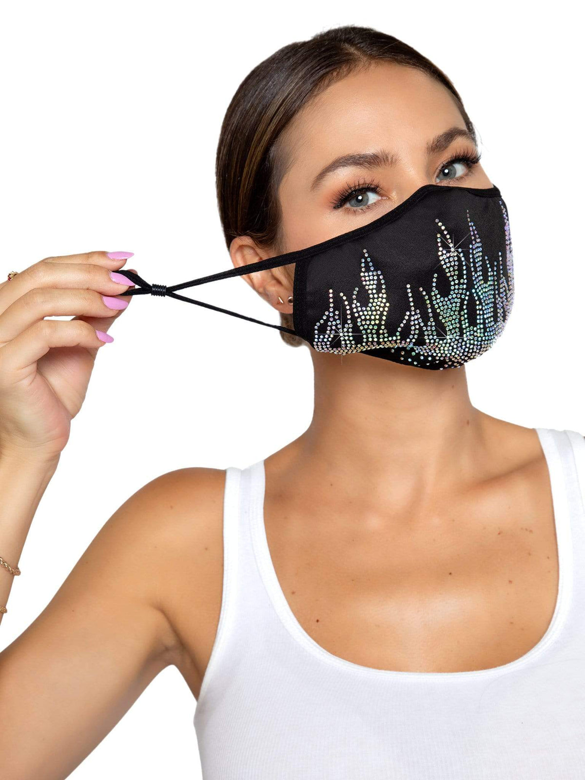 Fire & Ice Rhinestone Face Mask