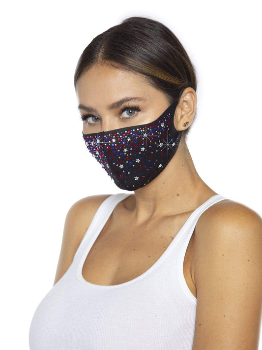 Liberty Rhinestone Face Mask