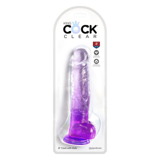 King Cock 8â€ with Balls Purple