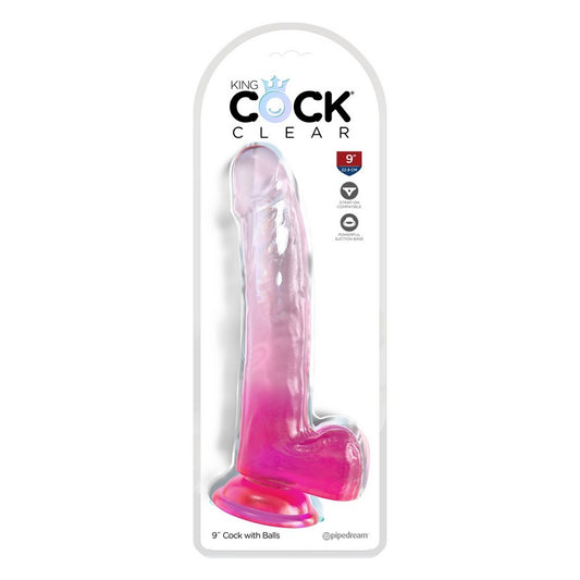 King Cock 9â€ with Balls Pink