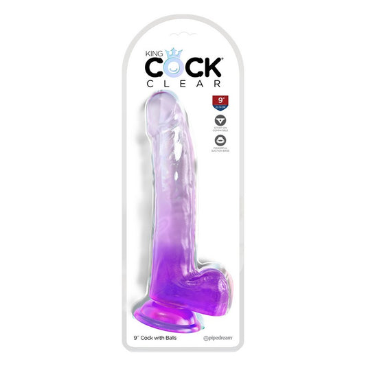 King Cock 9â€ with Balls Purple