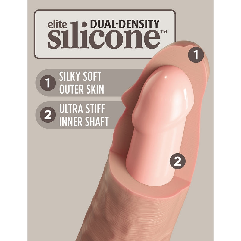 King Cock Elite 6” Vibrating Silicone Cock Light