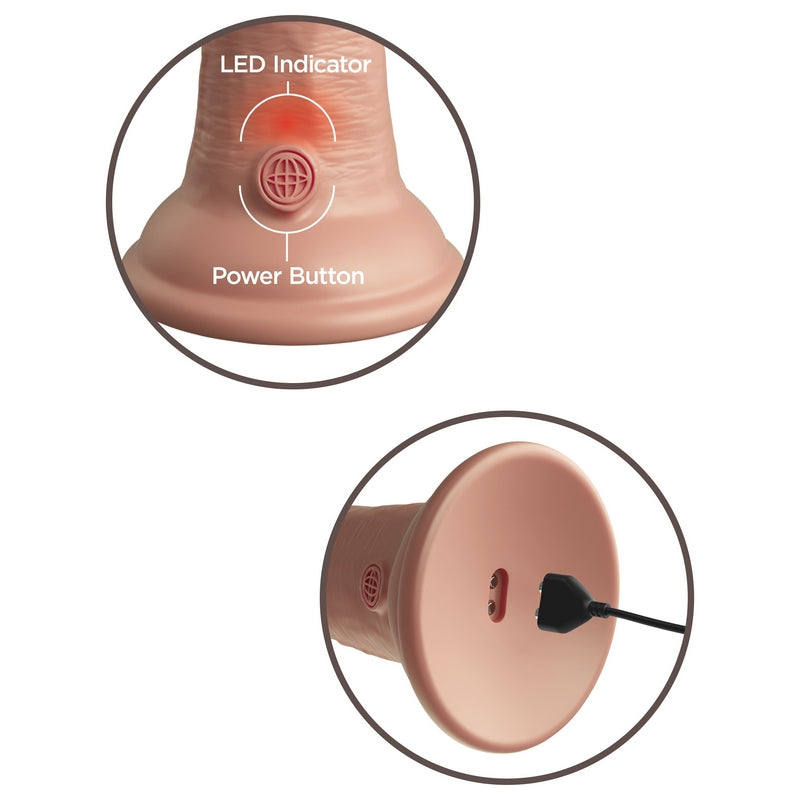 King Cock Elite 6” Vibrating Silicone Cock Light