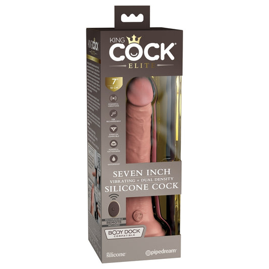King Cock Elite 7â€ Vibrating Silicone Cock Light