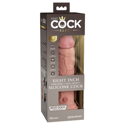 King Cock Elite 8â€ Vibrating Silicone Cock Light