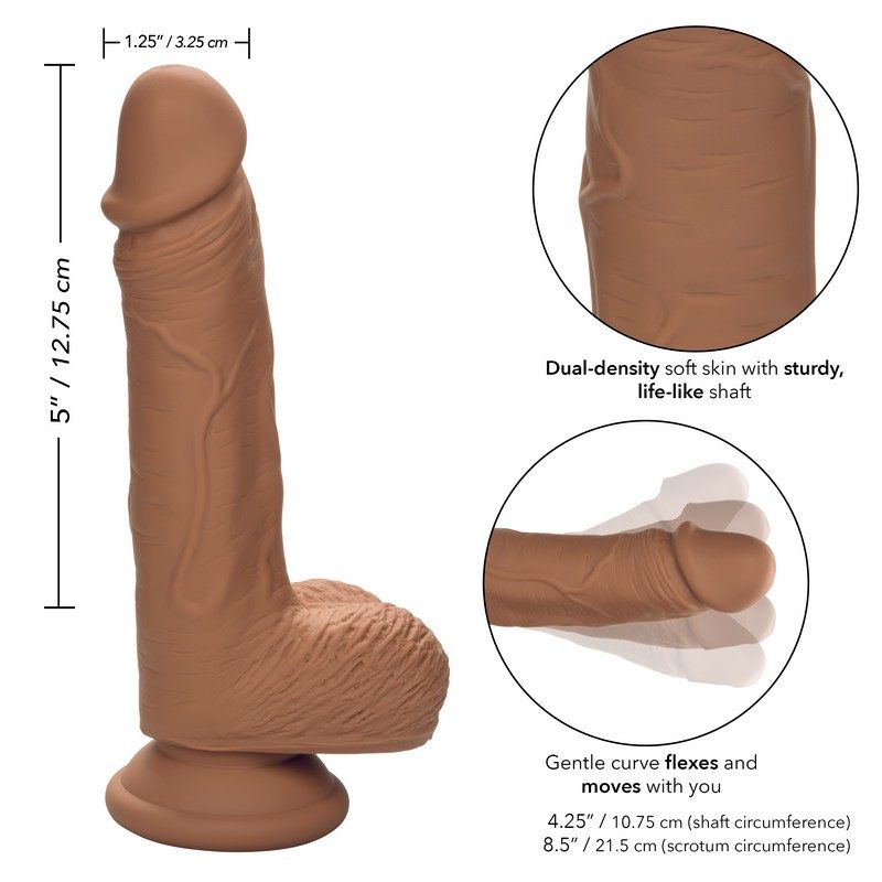 Dual Density Silicone Stud 5" Brown
