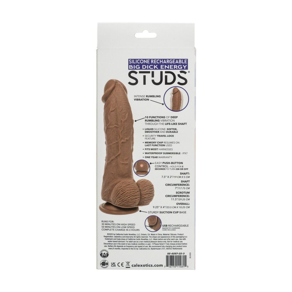 Silicone Big Dick Energy Studs - Brown