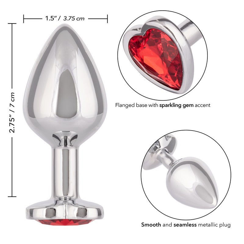 Jewel Ruby Heart Plug Large