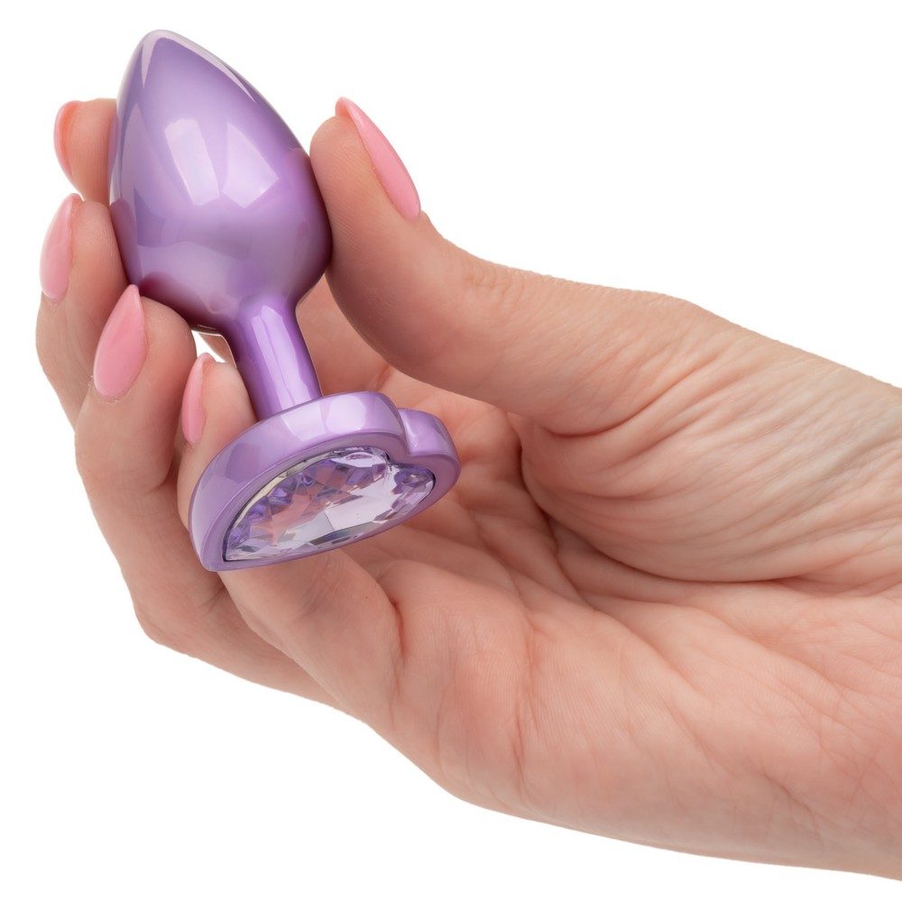 Jewel Amethyst Heart Plug Small