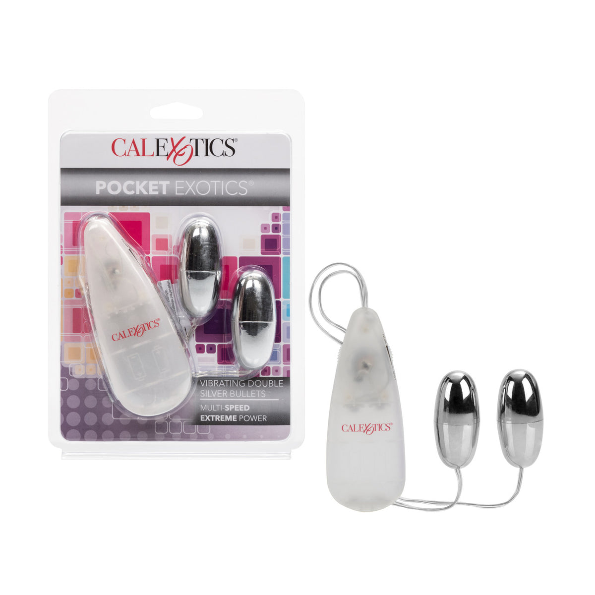 Pocket Exotics® Vibrating Double Silver Bullets