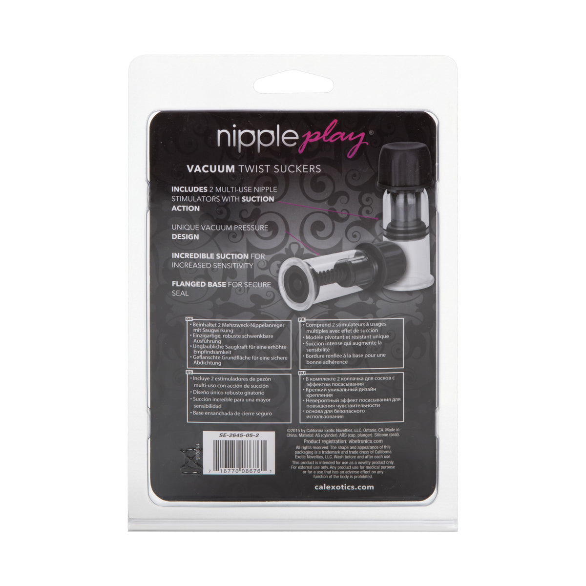 Nipple Play® Vacuum Twist Suckers - Black