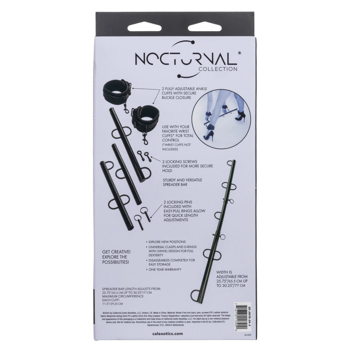Nocturnal® Collection Spreader Bar with Cuffs