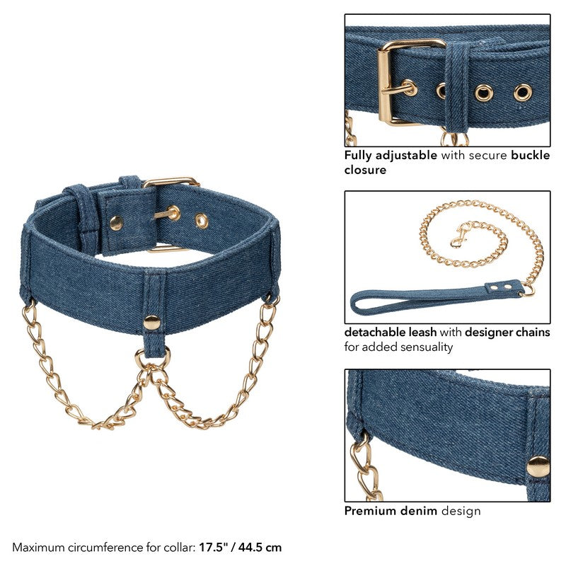 Ride ‘Em Denim Collar with Leash