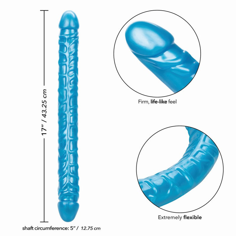 Size Queen 17” Double Dong Blue