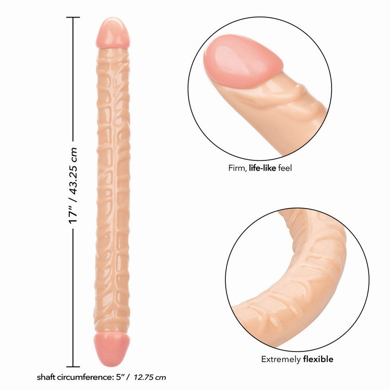 Size Queen 17” Double Dong Ivory