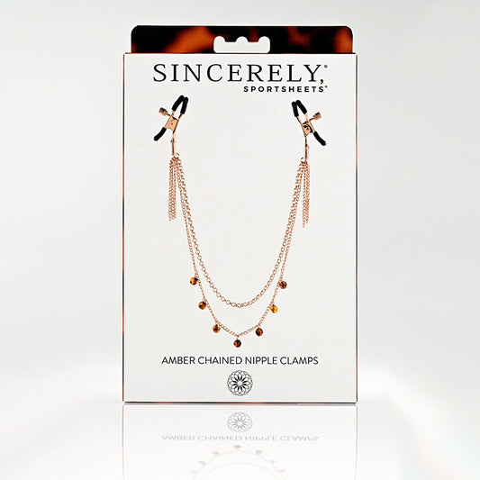 Sincerely Amber Chain Nipple Jewelry