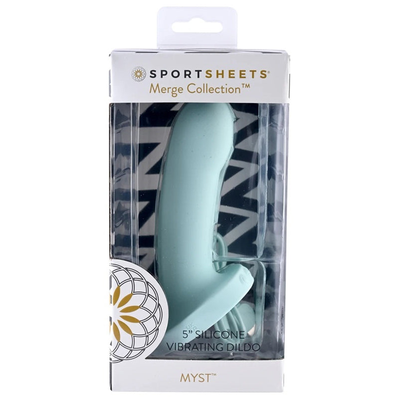 Myst 5” Vibrating Silicone Dildo Sky Blue