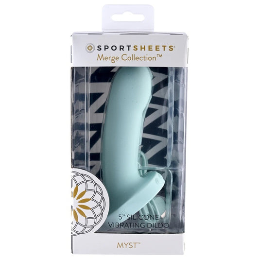 Myst 5” Vibrating Silicone Dildo Sky Blue