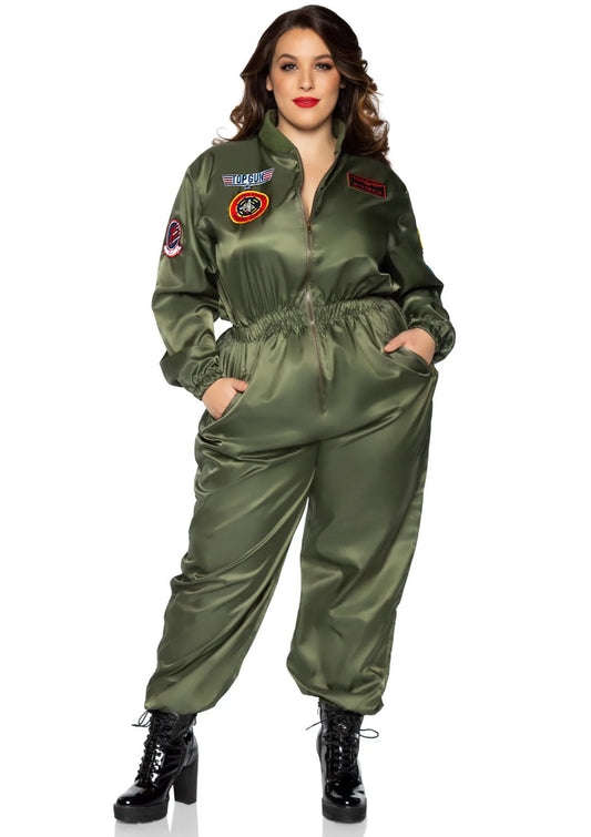 Top Gun Costume Parachute Flight Suit - Plus Size