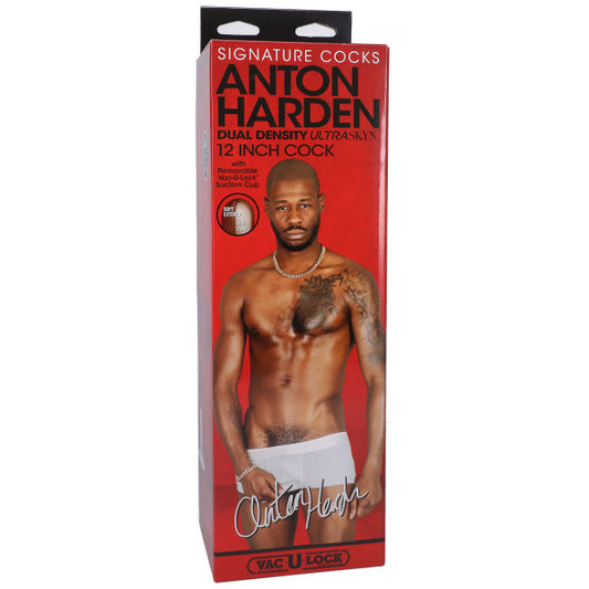 Signature Cocks - Anton Harden - 12 Inch ULTRASKYN Cock with Removable Vac-U-Lock Suction Cup - Chocolate