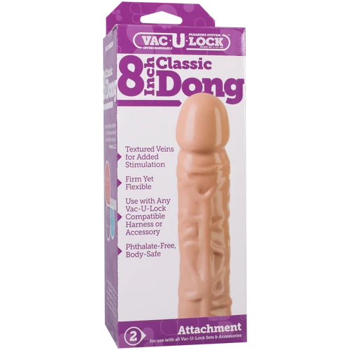 Vac-U-Lock - 8 Inch Classic Dong - Cream