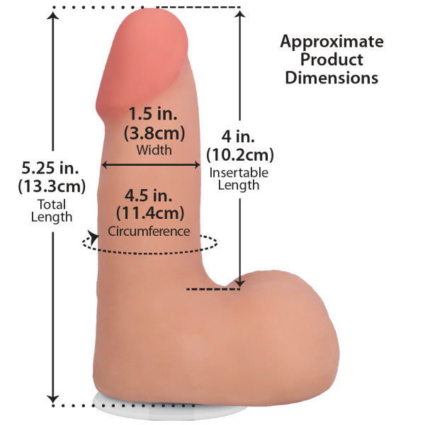 The Realistic Cock - With Removable Vac-U-Lock Suction Cup - ULTRASKYN - 5 Inch (with balls) - Vanilla