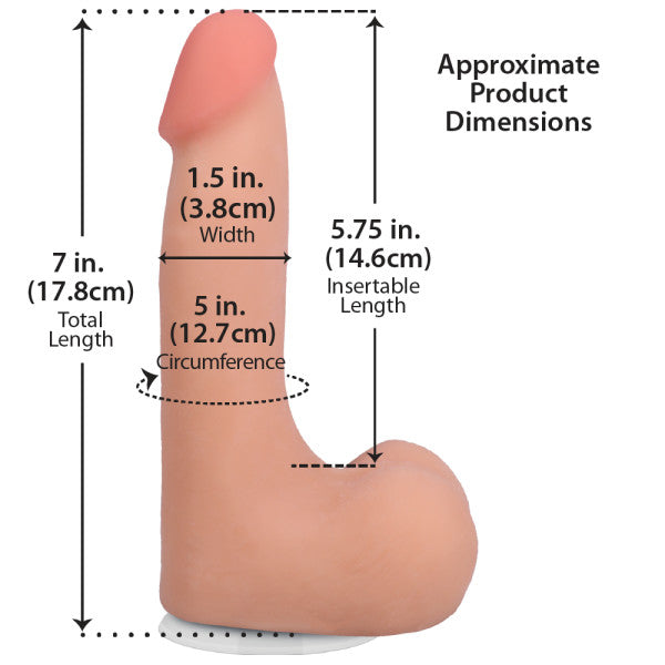 The Realistic Cock - With Removable Vac-U-Lock Suction Cup - ULTRASKYN - 7 Inch (with balls) - Vanilla