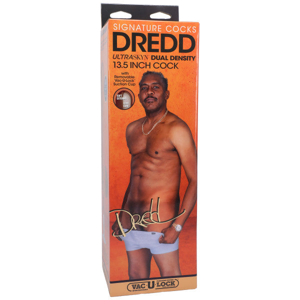 Signature Cocks - Dredd - 13.5 Inch ULTRASKYN Cock with Removable Vac-U-Lock Suction Cup - Chocolate