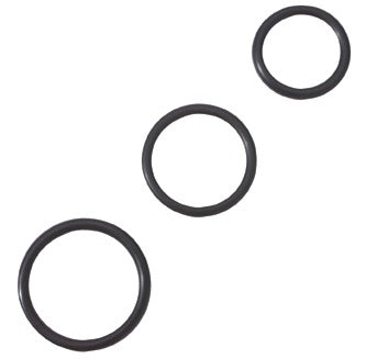 3 Piece Rubber Cock Ring Set (Black) SPR 14